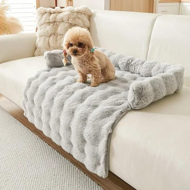 Hundebett Sofa aus Korallen-Fleece für Hunde und Welpen, B/T/H: 75 x 75 x 0,75 cm - Bild 1