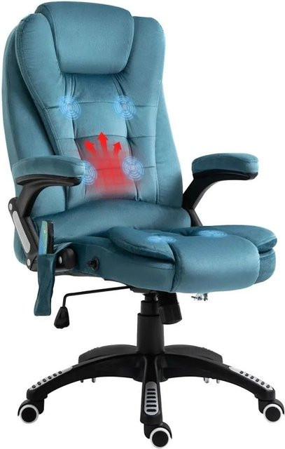 Vinsetto Massagesessel Chefsessel mit Massagefunktion in Blau, B/H/T: 72 x 68 x 120 cm - Bild 1
