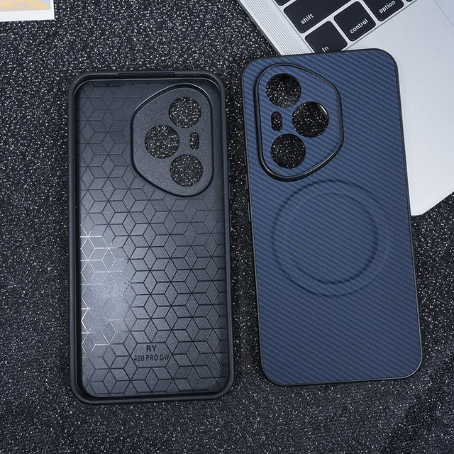Luxus Kevlar Schutzhülle für Honor 400 Pro Magic 7 X60 in Blau mit MagSafe Magnetfunktion und stoßfester Rüstung - Bild 1