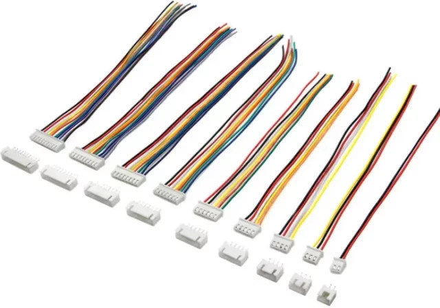 JST XH2.54 Steckerkit mit 2–10 Pin Steckern und Buchsen sowie 15 cm 24 AWG Kabel, 10 Sets, Multicolour - Bild 1