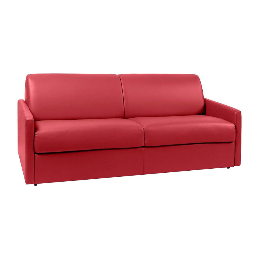 Vente-unique Schlafsofa Calife in Rot mit Kunstlederbezug und Click-Clack-Funktion, Breite: 190 cm - Bild 2
