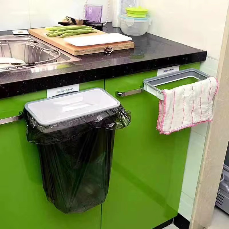 XMSJ Küchen-Organizer als Hänge-Regal für Mülltüten und Reinigungsschwämme in Weiß - Bild 3