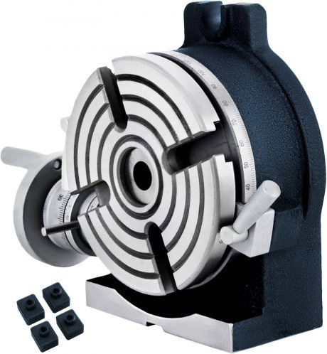 VEVOR Teilapparat und Drehtisch Set für vertikale und horizontale Schneidarbeiten, Durchmesser: 150 mm, Farbe: Silber - Bild 1