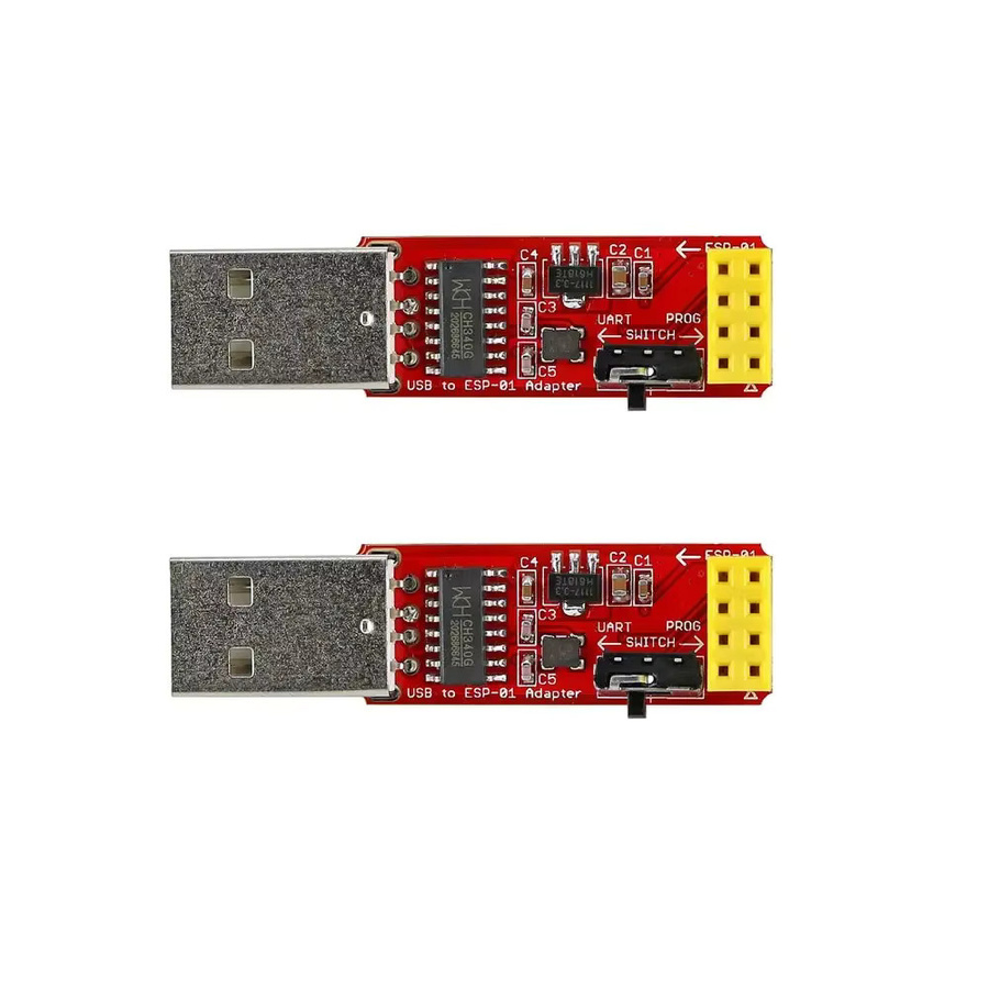 wishiot USB-zu-ESP8266 ESP-01 WLAN-Adaptermodul mit CH340G in Rot als serieller Konverter für Arduino IoT-Projekte und drahtlose Programmierung - Bild 2