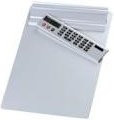 WEDO Klemmbrett DIN A4 aus Aluminium in Silber mit abnehmbarem Taschenrechner und starker Klammer - Bild 1