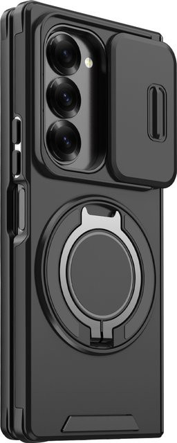 Robuste Samsung Galaxy S22 5G Handyhülle mit magnetischer Halterung und Kameraschutz in Schwarz - Bild 1