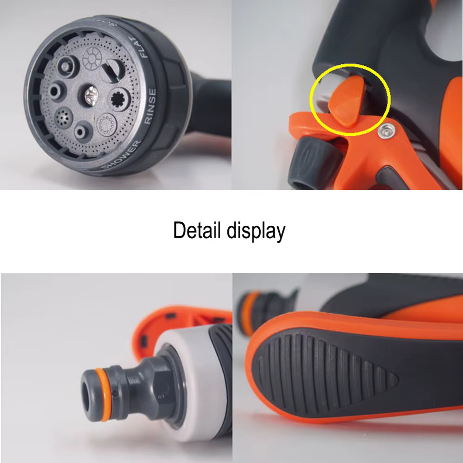 Garden Bewässerungspistole mit 8 Modi in Orange-Schwarz für Pflanzen und Rasen - Bild 5