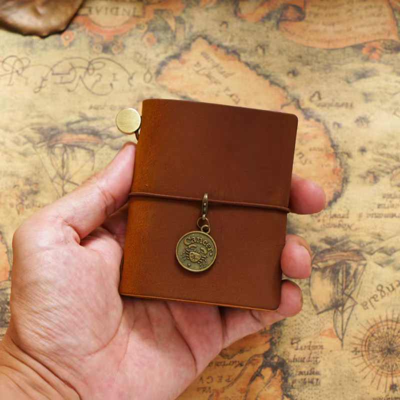 AIGUONIU Vintage-Reiseheft Mini Edition Loseblatt-Notizbuch aus Rindsleder - Bild 3