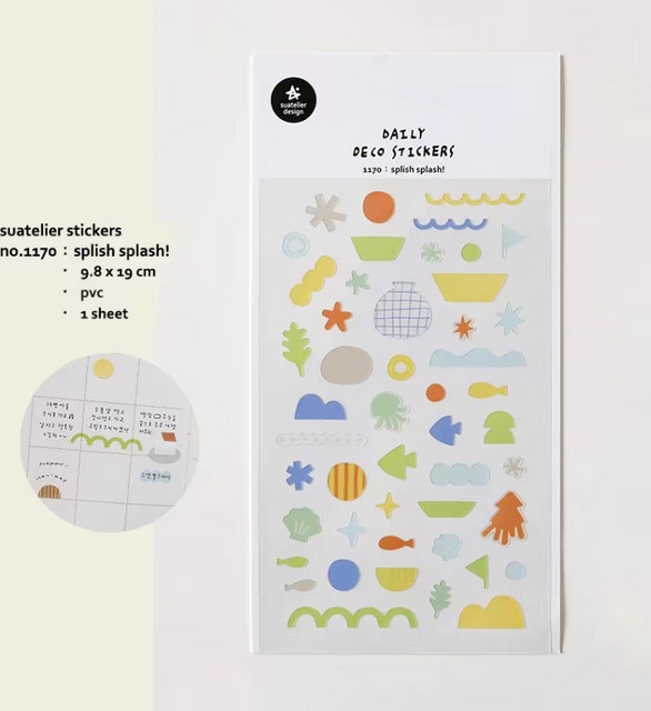 Koreanische Suatelier Spritz- und Spritzwasser-Aufkleber für Scrapbooking und DIY-Journal, Mehrfarbig - Bild 1