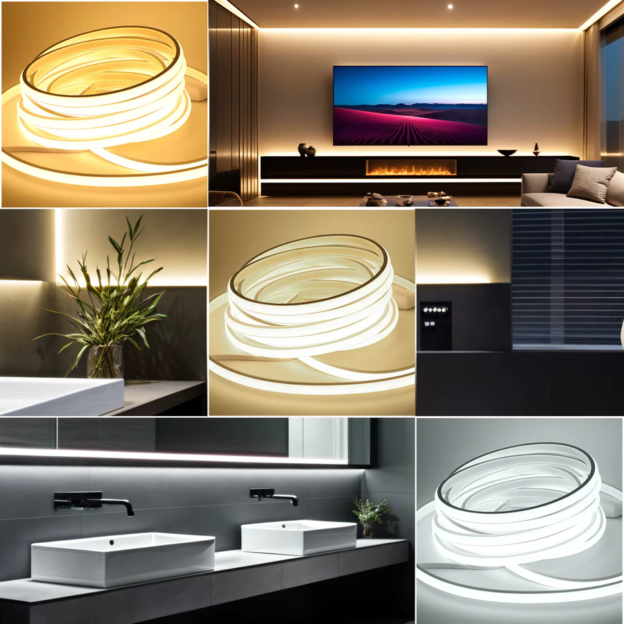 HEGEHE COB Neonstreifen Wasserdichtes Flexibles Dekorationsband mit EU-Stecker Weiß 240V - Bild 4