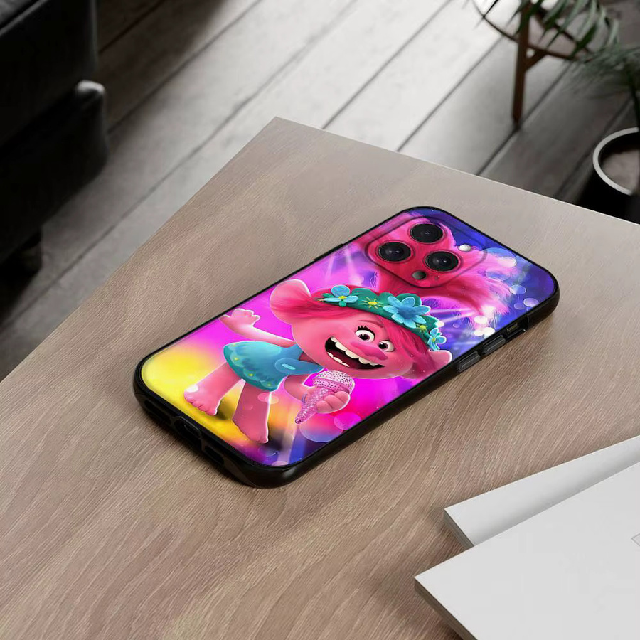 T-Trolls Cartoon Handyhülle für iPhone in Schwarz und Multicolour als weiche Schutzhülle - Bild 3