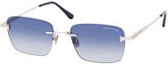 Tom Ford FT 1354 Sonnenbrille, randlos, quadratisch, Metall, Unisex, grau blau - Bild 1