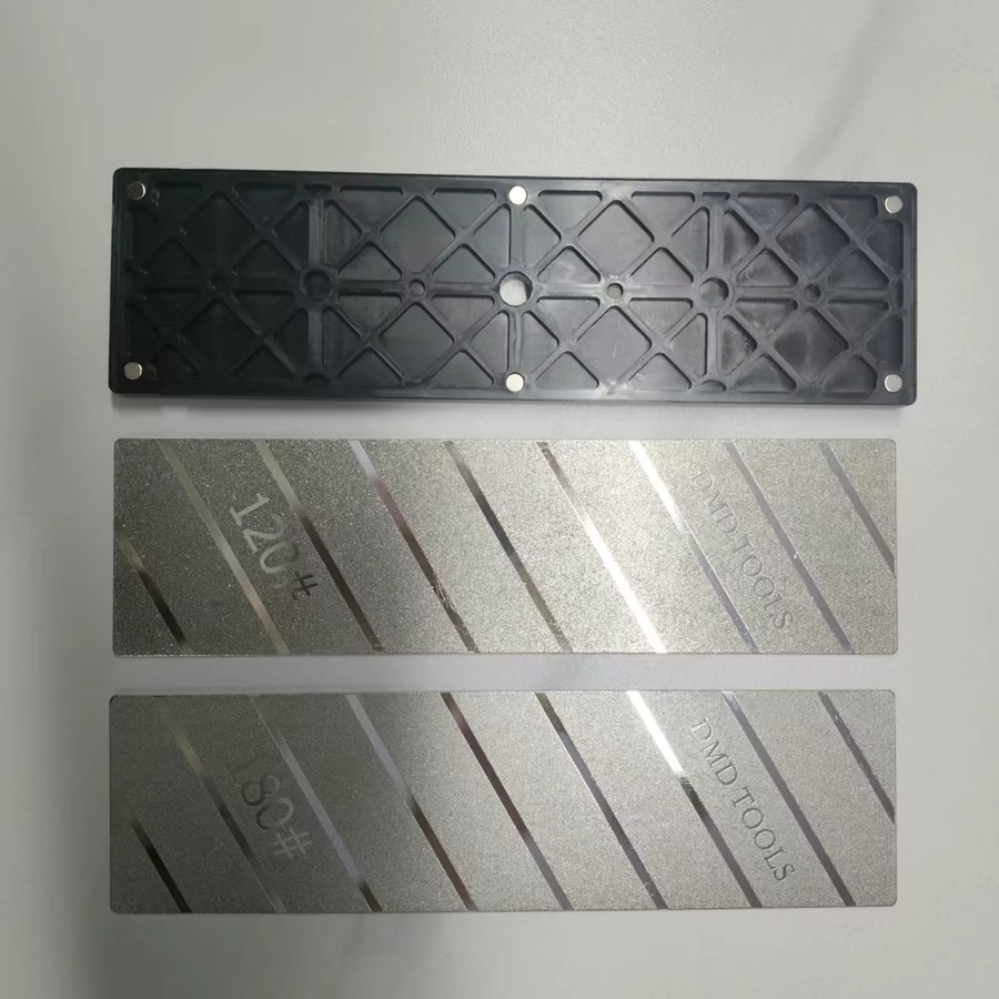 DMD Doppelseitiger Diamantschärfer 120 # und 180 # Küchen-Schleifstein zur Messerschärfung in Grau - Bild 2