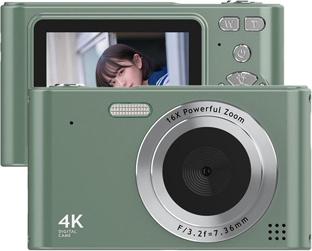 Honor 4K Digitalkamera Camcorder mit 48MP, 2,4 Zoll Bildschirm, 16X Digitalzoom und Anti-Shake in Grün - Bild 1