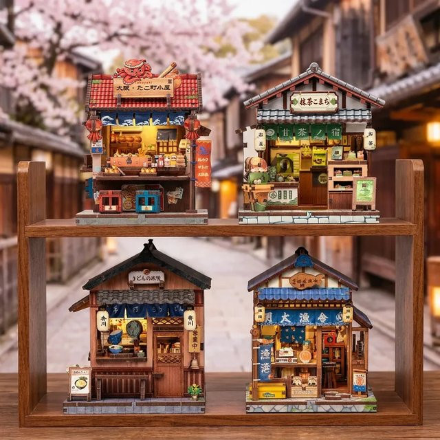 CUTEBEE DIY Buchnischen-Set Japanischer Mini-Laden, 3D Puzzle Puppenhaus - Bild 1
