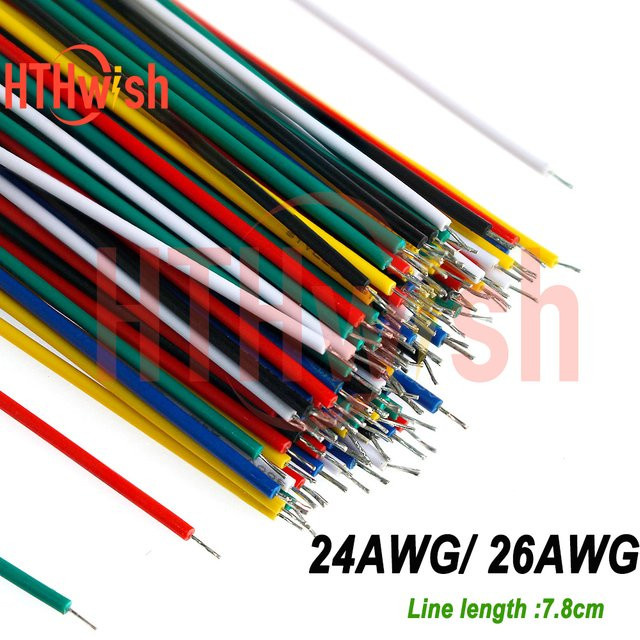 120 Stück Jumper-Kit Set aus verzinktem Draht in 6 Farben für PCB-Testleitungen und DIY-Elektronik, 24 AWG und 26 AWG - Bild 1