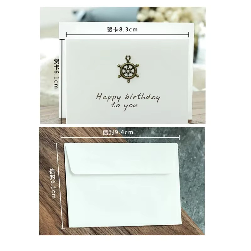 10 Stück Retro Grußkarten Set mit Metall-Applikationen für DIY Dankeskarten und Segenskarten - Bild 4