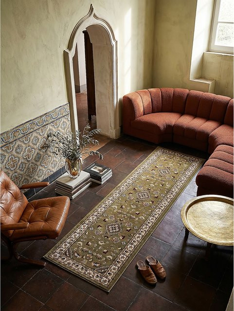 Läufer Orient von Kadima Design in Grün mit Medaillon-Dessin, Breite: 60 cm, Tiefe: 230 cm - Bild 1