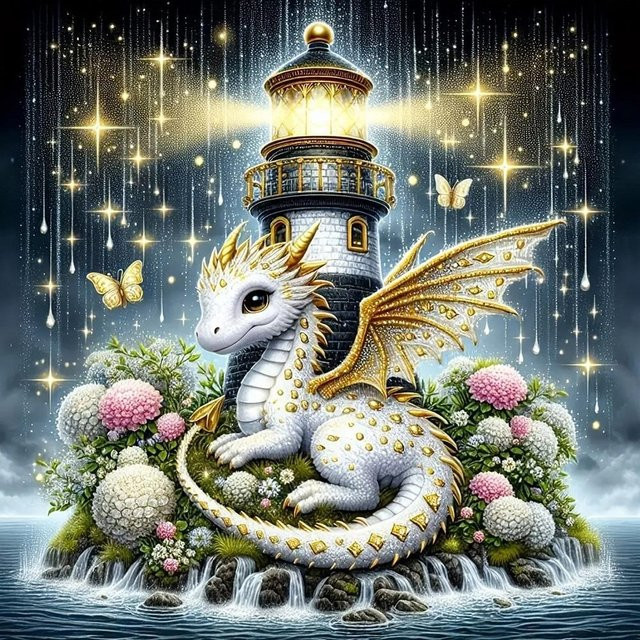 EverShine DIY Diamantmosaik Drachen Set mit 5D Vollbohrer Diamantkunst Malerei in Multicolor, B/H: 20 x 20 cm - Bild 1