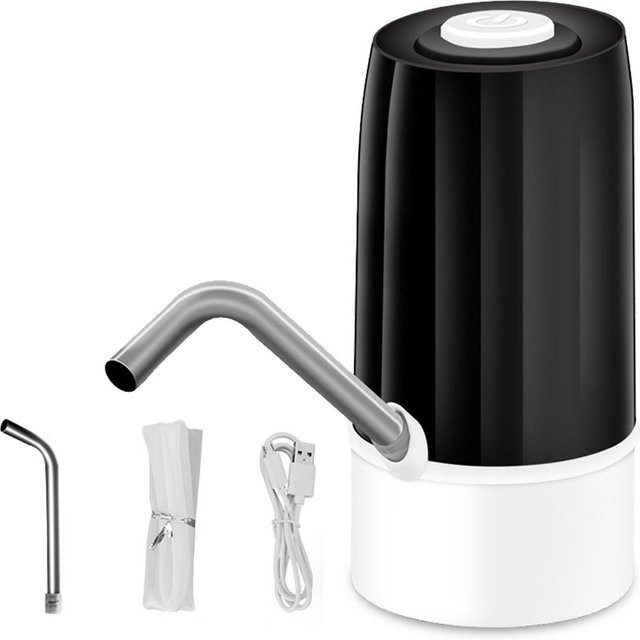 TOMTOP JMS Automatische elektrische Wasserpumpe als intelligenter Gallonen-Wasserspender, wiederaufladbar und geräuschlos, Schwarz - Bild 1