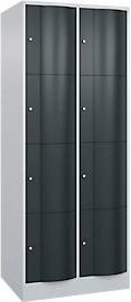 C+P Schließfachschrank Resisto mit 2 Abteilen und 8 Fächern, Farbe: Lichtgrau/Anthrazitgrau, B/T/H: 77,2 x 64,0 x 195,0 cm - Bild 1