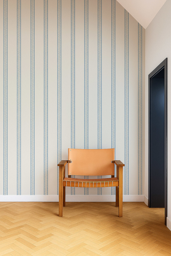 Scion Wallpaper Fondant Stripe in Denim Blau modern gestreift aus Vlies - Bild 2