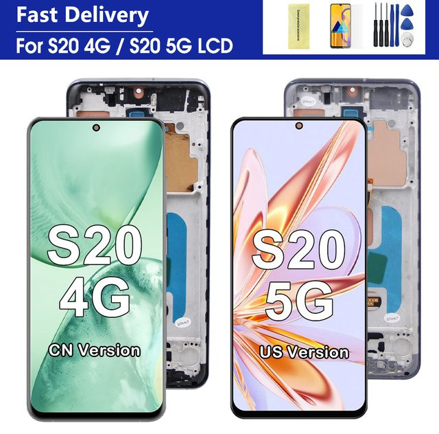 Samsung S20 5G G981F LCD Display Ersatz mit Rahmen und Touch Panel Digitizer Montage für SM-G980F/DS - Bild 1