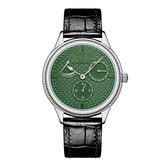 PARNIS Armbanduhr Automatik, Edelstahl, 42 mm, Herren, Leder, Grün - Bild 5