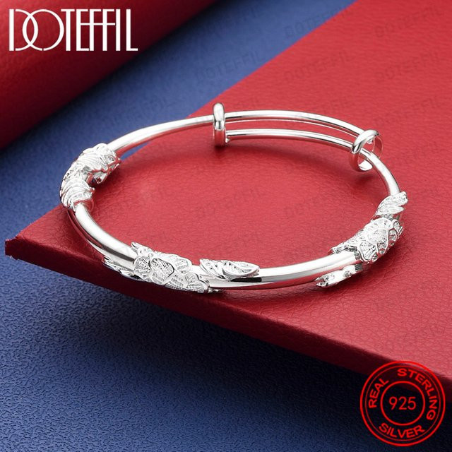 DOTEFFIL Armreif 925 Sterlingsilber, Blumen, Damen - Bild 1