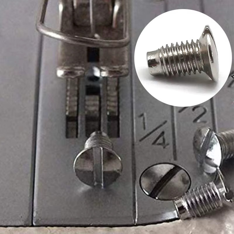 OZXHIXU 10er Set Nadelplatten-Schrauben für industrielle Nähmaschinen in Silber, passend für Singer und Brother - Bild 2
