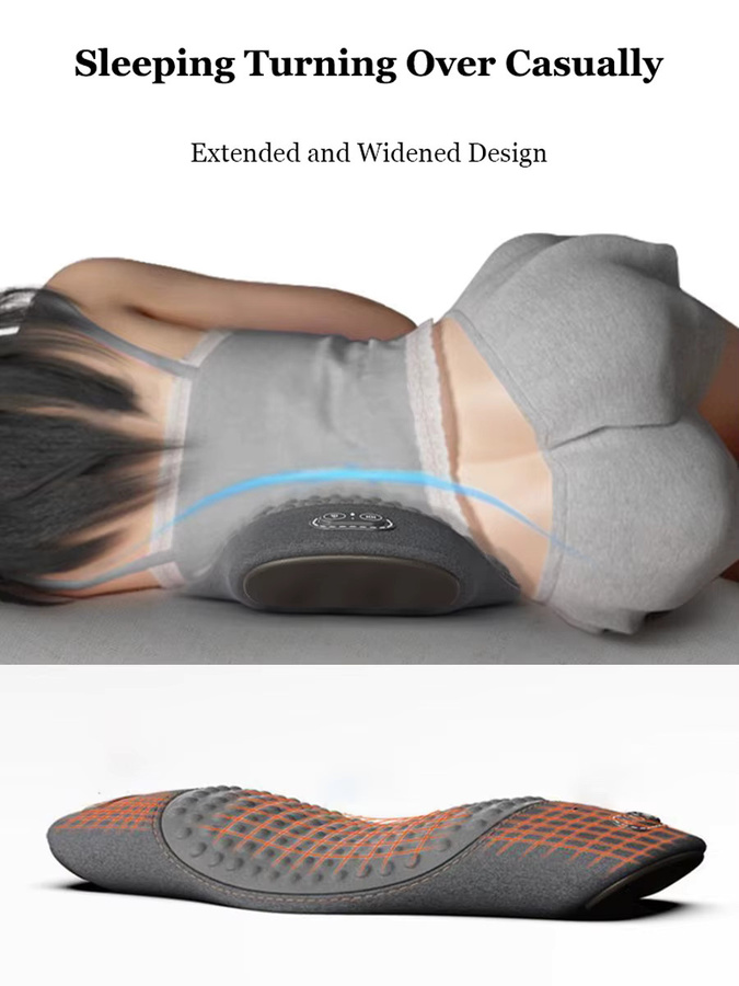 Vilnason Elektrisches Massagekissen mit Heizfunktion und Vibration zur Unterstützung der Taille in Grau - Bild 4