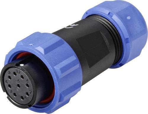 Weipu SP2110 / S 9 II Rundstecker Buchse, gerade, 9-polig, Blau - Bild 1