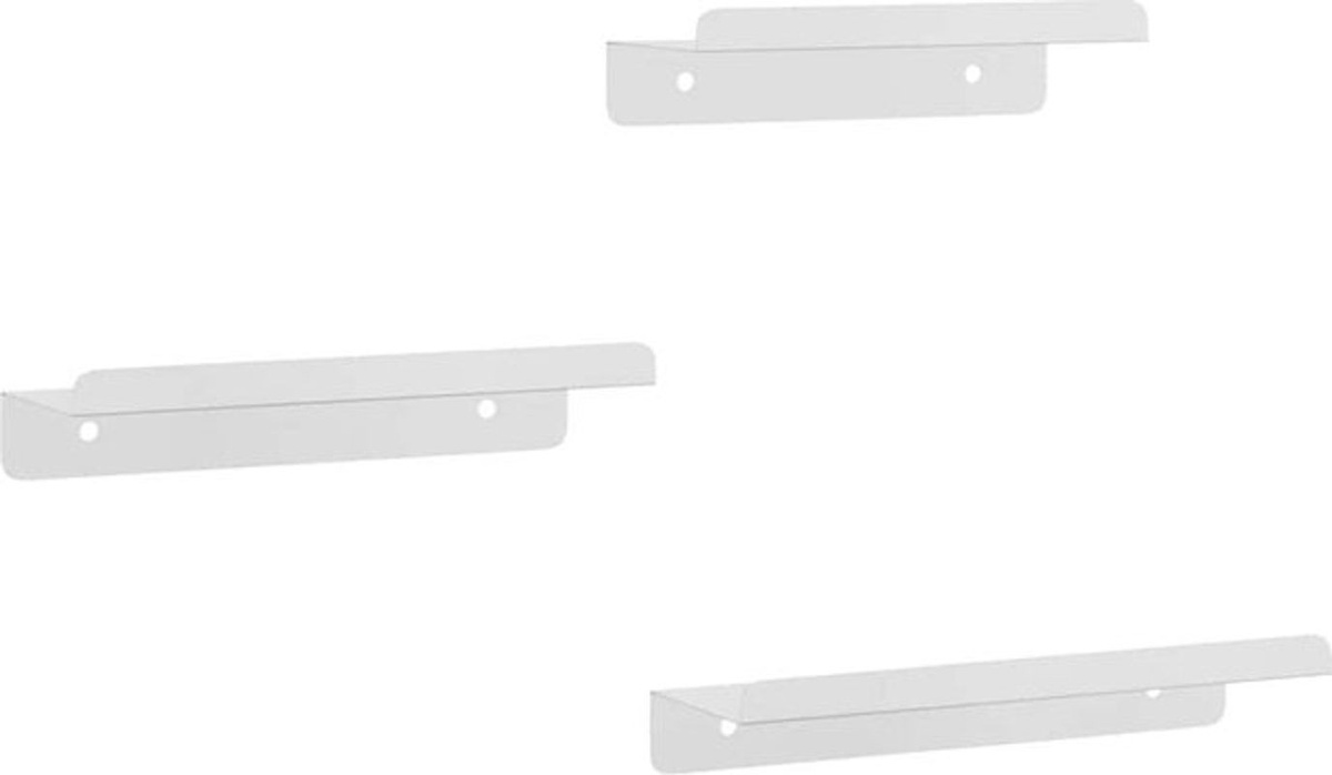 3er-Set Wandregale aus Edelstahl in Silber von Vidaxl für die minimalistische Wandmontage - Bild 1