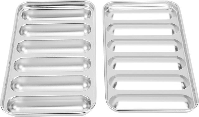 TOMTOP JMS Wurstform aus Edelstahl in Silber mit 6 Mulden für Hot-Dogs - Bild 1