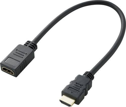 SpeaKa Professional HDMI Verlängerungskabel mit HDMI-A Stecker und HDMI-A Buchse in Schwarz, 4K UHD und Audio Return Channel, Länge: 0,30 m, Modell SP-7870100 - Bild 1