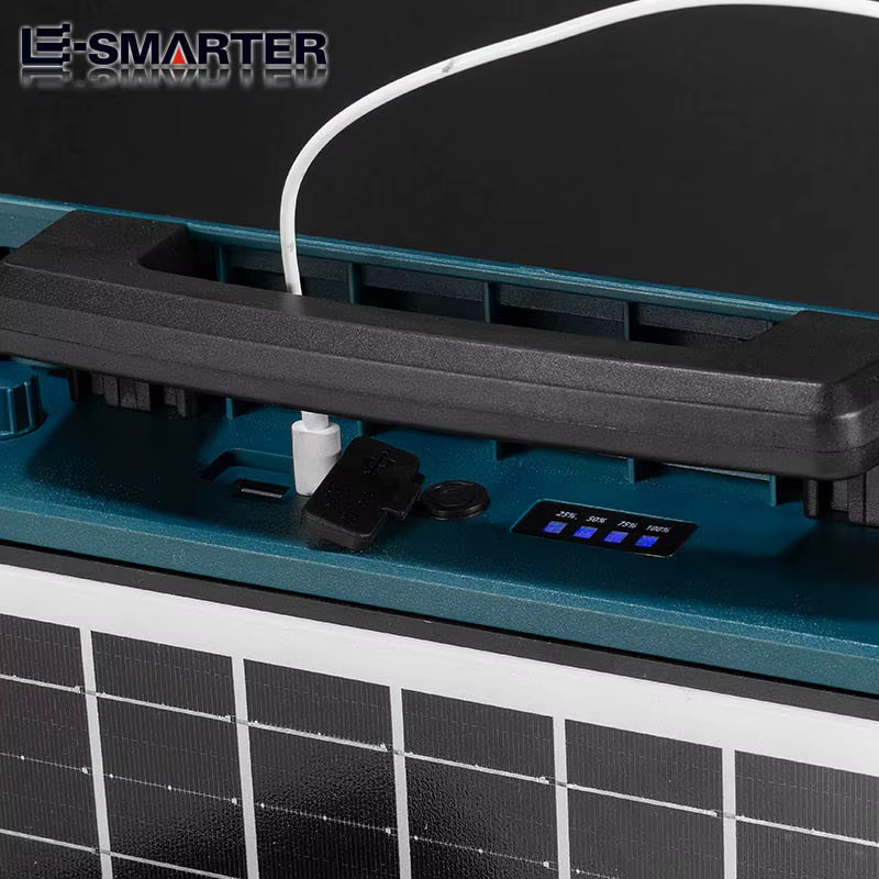 ESMARTER Solar LED Flutlicht IP66 wasserdicht, tragbarer Outdoor Reflektor für Garten und Arbeit, Schwarz - Bild 5