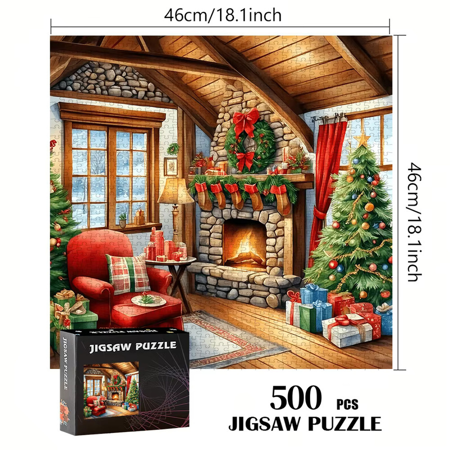 AZNM Puzzle, großer Kamin und Weihnachtsbaumhaus, 1024 Teile - Bild 3
