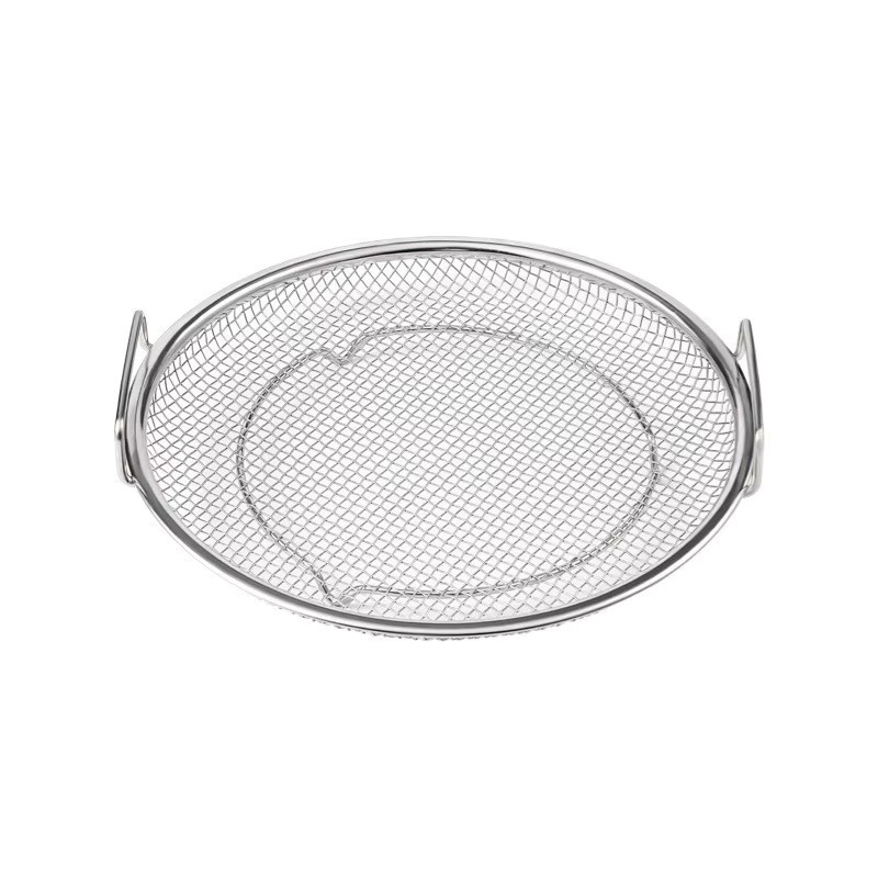 Rundes Sieb aus Edelstahl in Silber als Ölfilterschale und Abtropfkorb für die Luftfritteuse, Durchmesser: 18,0 cm - Bild 6