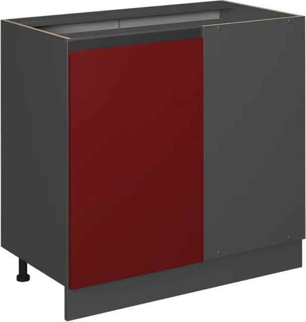 Vicco Eckunterschrank R-Line J-Shape Rot/Anthrazit ohne Arbeitsplatte Höhe: 86 cm - Bild 1
