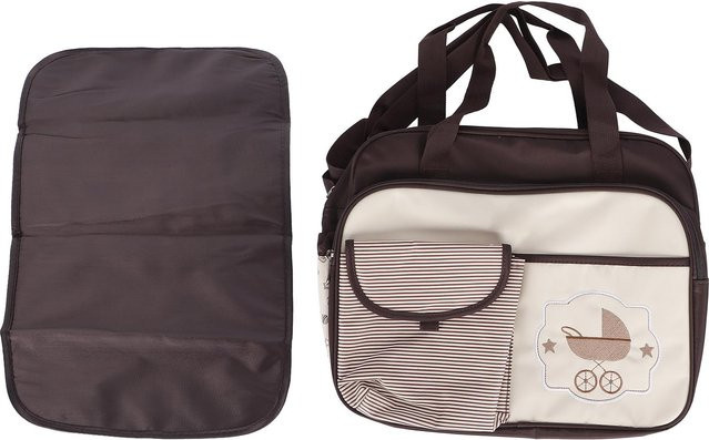 Neoglint Wickeltasche für Kinderwagen in Beige mit großer Kapazität und Schultergurt - Bild 1