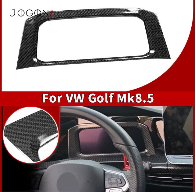 JOGON Carbon Dashboard Instrument Cluster Abdeckung für VW Golf 8,5 MK8,5 GTI GTD R R Line 2023+, Farbe: Schwarz - Bild 1