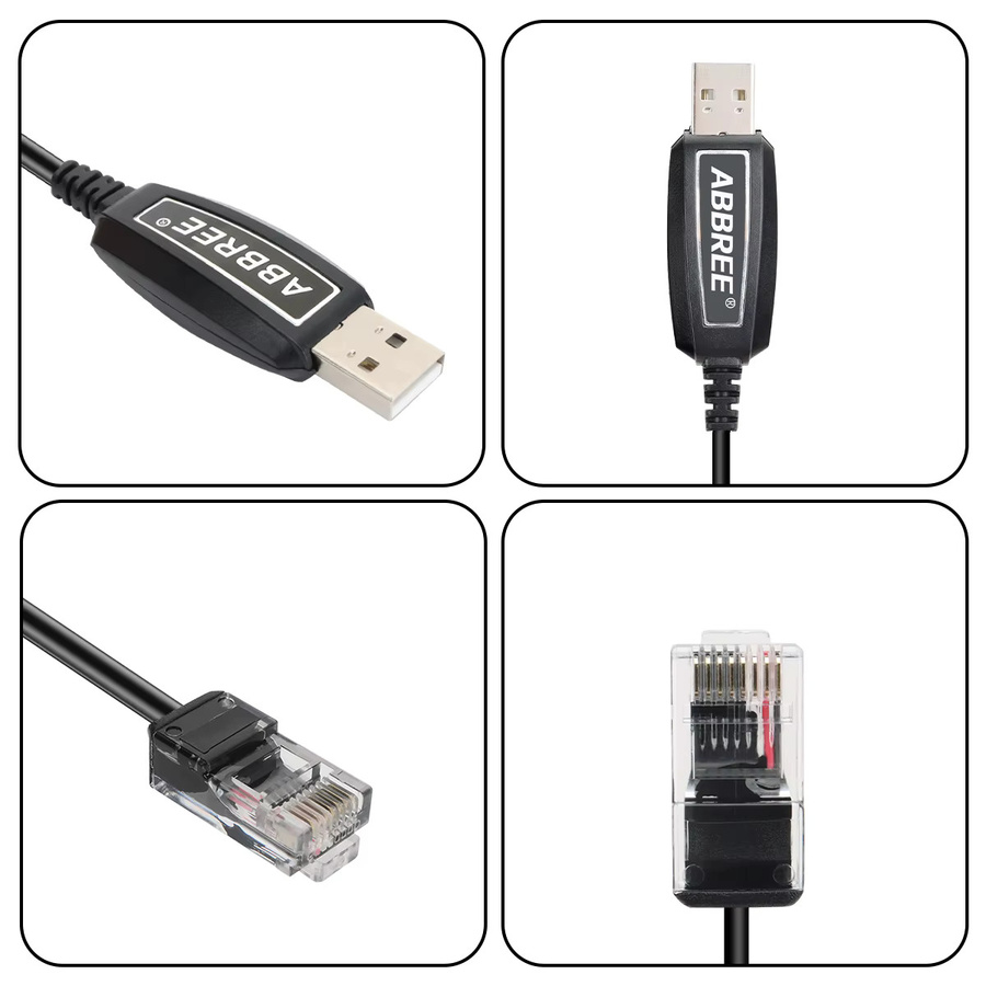 ABBREE USB-Programmierkabel in Schwarz für Wouxun KG-UV980 KG-UV950 KG-UV920 KG M70 Mobilfunkgeräte und Autoradios - Bild 5