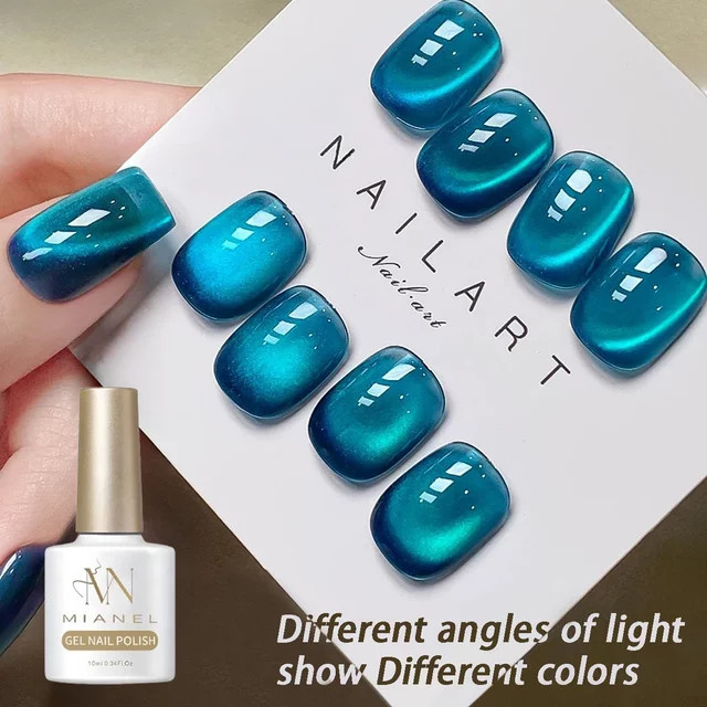 MIANEL Gel-Nagellack, Blaue Glasperlen, Schimmernd, 10 ml - Bild 1