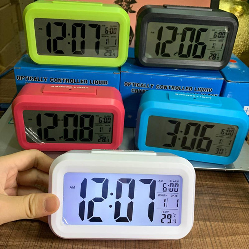 Tooarts Digitaler Wecker mit Datumsanzeige, Thermometer und Beleuchtung, rechteckig, Weiß - Bild 7