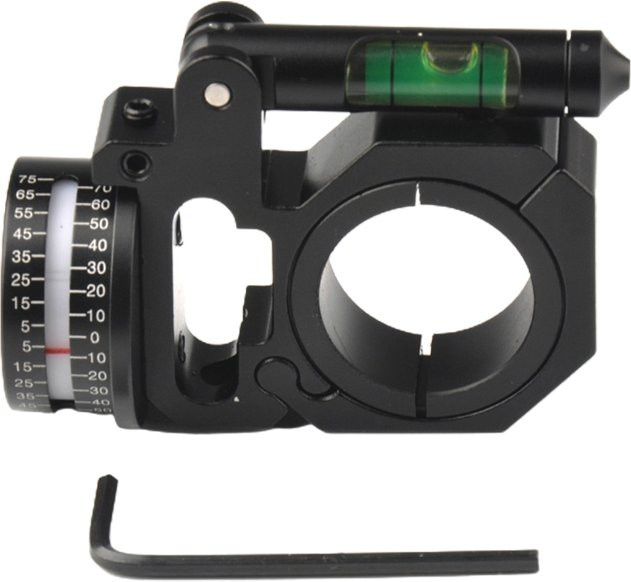 Präzisions-Winkel-Anzeige mit Wasserwaage für Kosinus-Winkel Messungen in Schwarz, passend für 25,4 mm und 30 mm - Bild 1