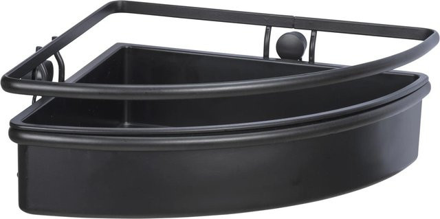 Wenko Eckablage Molinella für das Badezimmer aus Edelstahl und Kunststoff in Schwarz, B/T/H: 30 x 8 x 21,5 cm - Bild 1