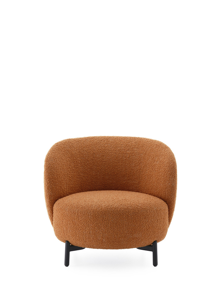 Kartell Lunam Sessel Curly in Orange mit Bouclé-Stoff und Metallgestell - Bild 2