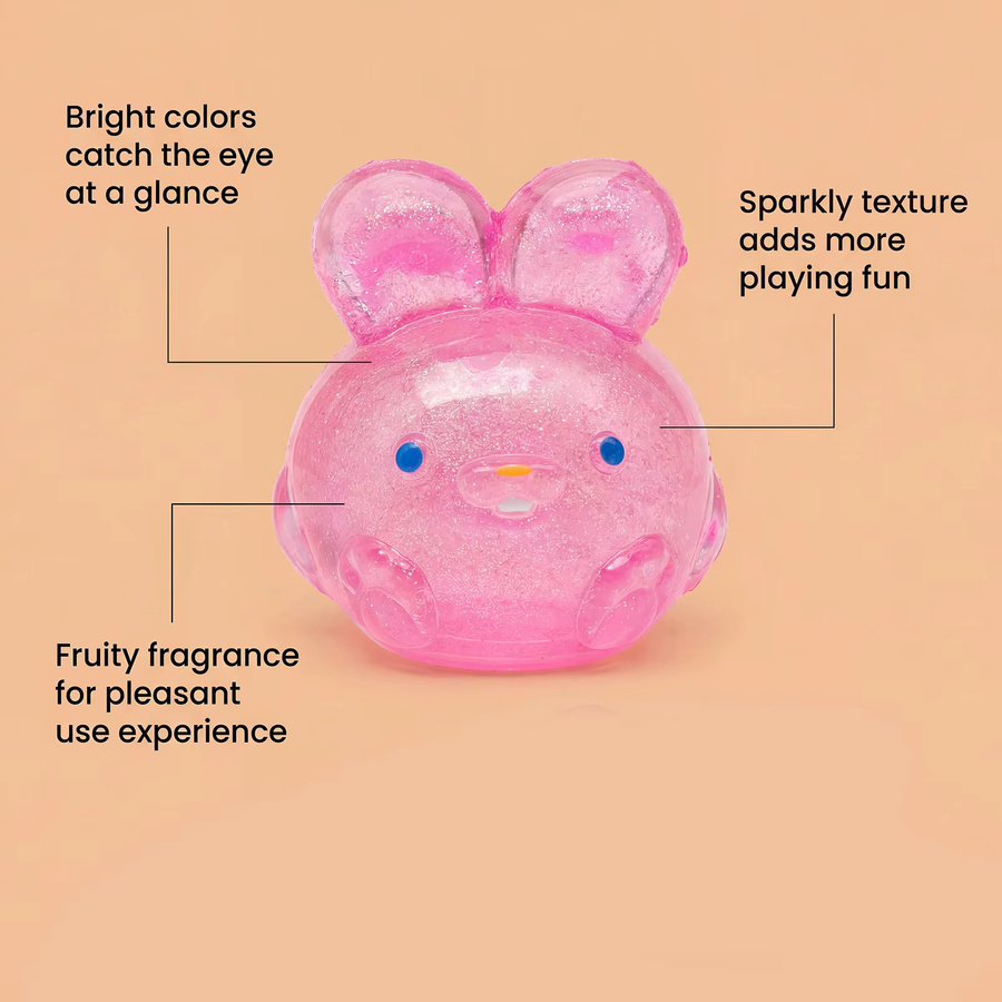 Nee-doh Jelly Rabbit Squishy, Sensorisches Quetschspielzeug, Rot/Lila/Blau - Bild 2