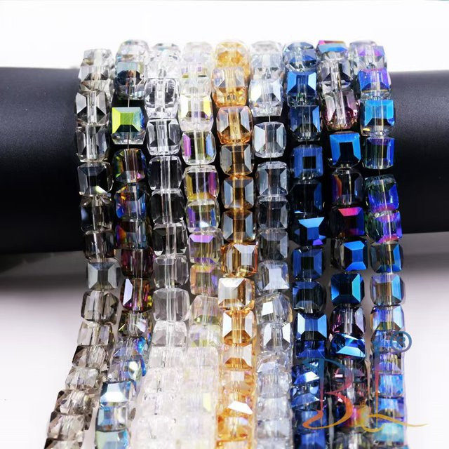 ZHUBI Glas Perlen, Cube, 10/12mm, Kristall, Unisex - Bild 1