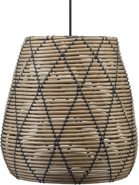 PR Home Lollo Außenpendelleuchte aus Rattan in Beige, B/T/H: 38 x 40 x 40 cm - Bild 1